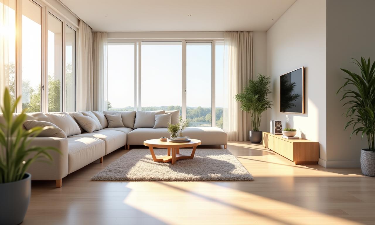Sala de estar moderna e impecavelmente limpa